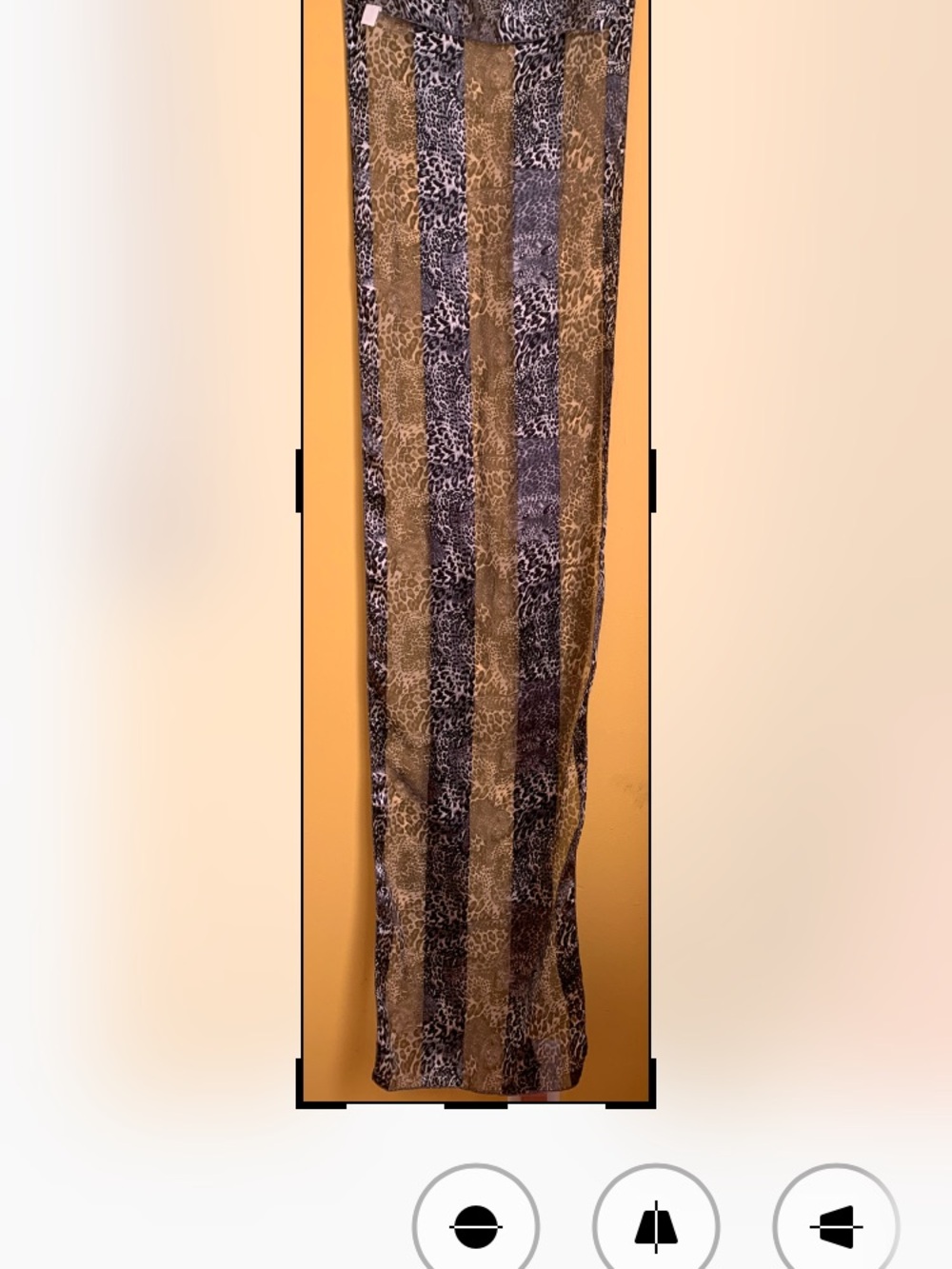 Animal Print silver tone silk narrow dressy scarf
